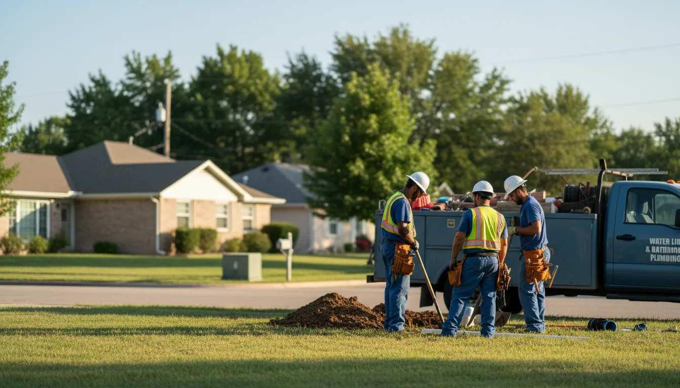 Residential water line and bathroom plumbing service in Ratcliff, TX